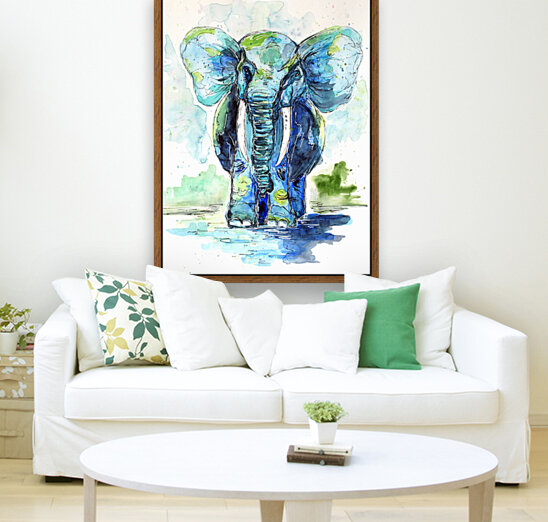 Chubby Blue Elephant Reproduction