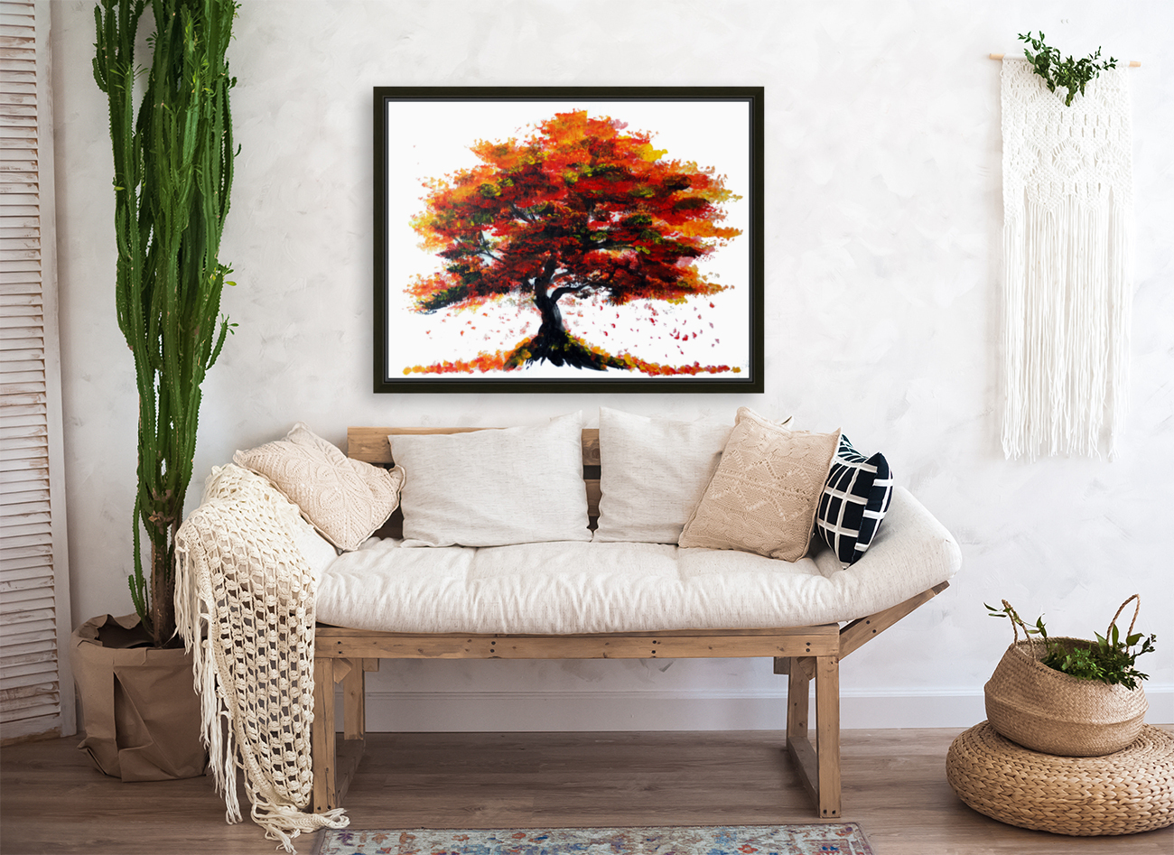 Red Autumn Tree Reproduction