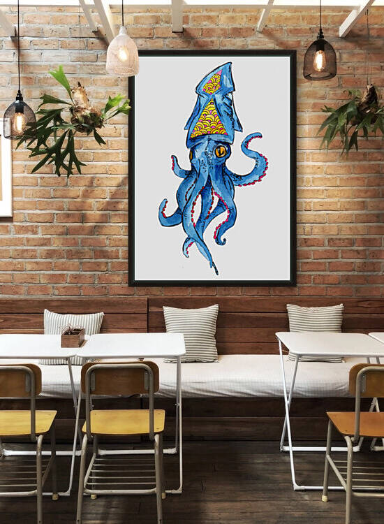 Blue Squid by Sebastian Grafmann