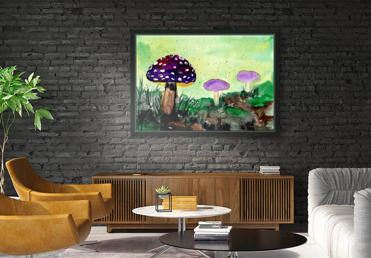 Purple Mushrooms in the Forest by Sebastian Grafmann
