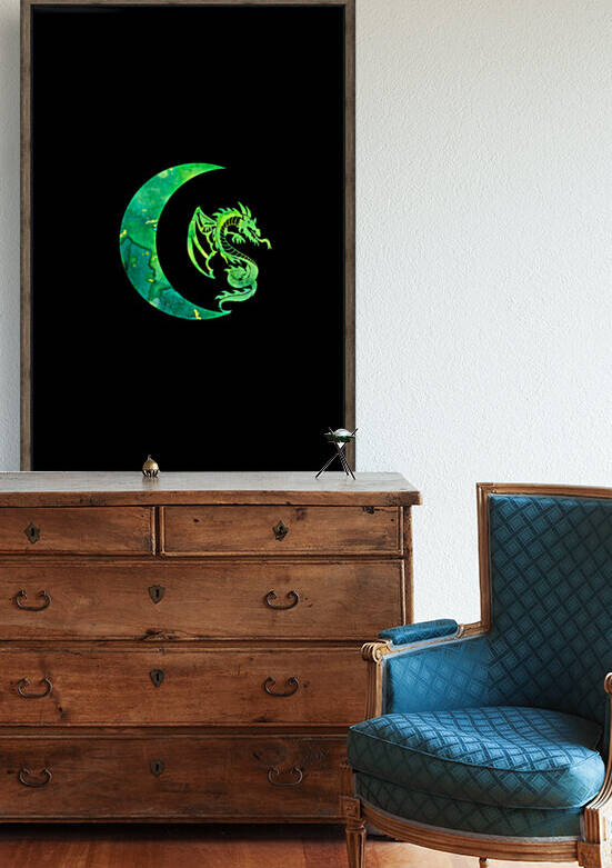 Green Jade Crescent Moon and Dragon by Sebastian Grafmann