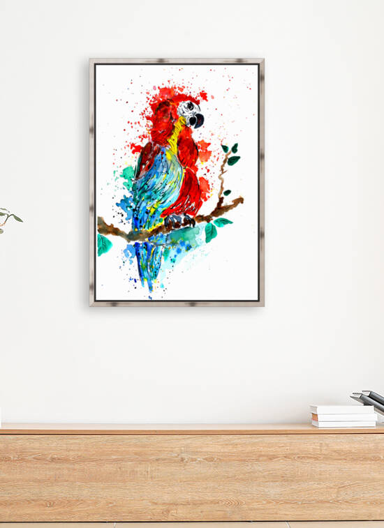 Ara Parrot Watercolor by Sebastian Grafmann