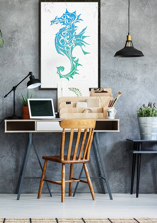 Turquoise Seahorse Tattoo  by Sebastian Grafmann
