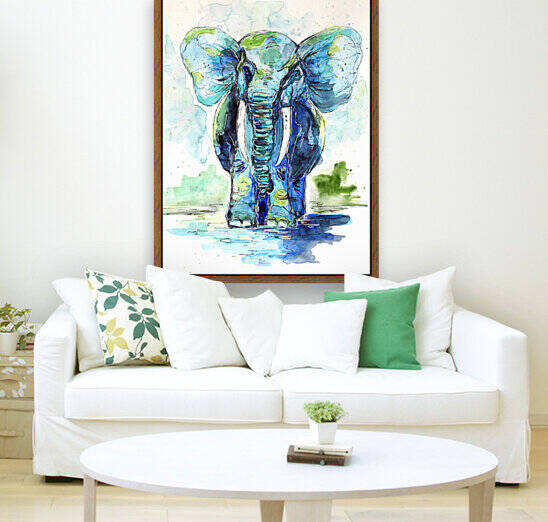 Chubby Blue Elephant by Sebastian Grafmann
