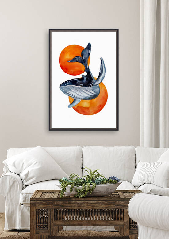 Blue Whale and Golden Balls by Sebastian Grafmann