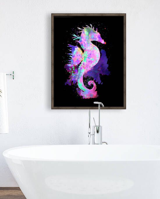 Purple Space Seahorse by Sebastian Grafmann