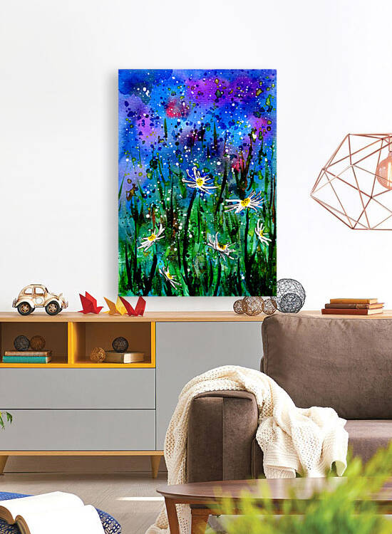 Daisy Field at Night by Sebastian Grafmann