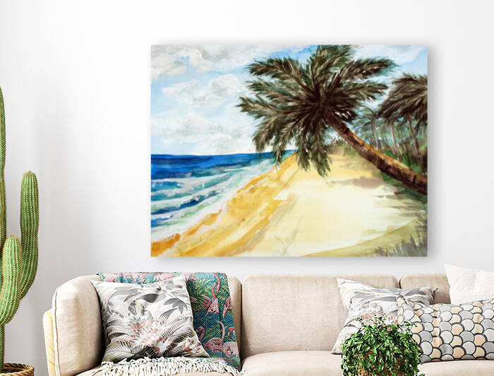 Beach with Palm Trees by Sebastian Grafmann