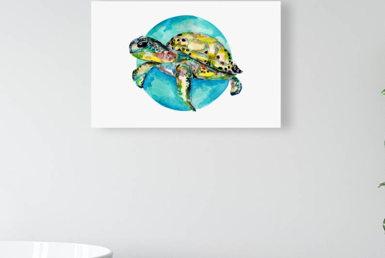 Sea Turtle Watercolor by Sebastian Grafmann