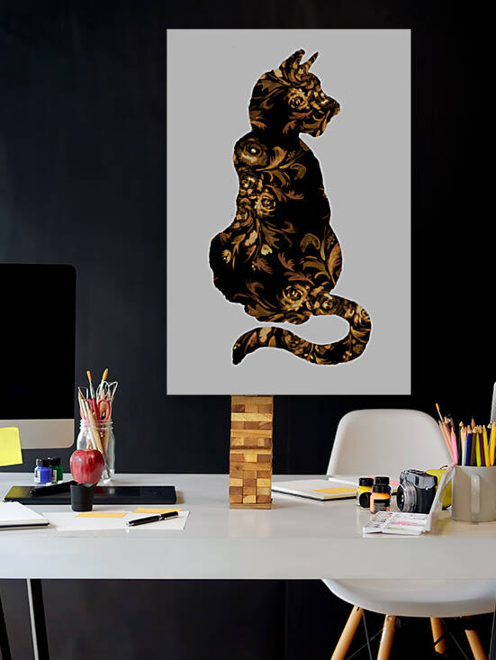 Black and Golden Flower Cat by Sebastian Grafmann