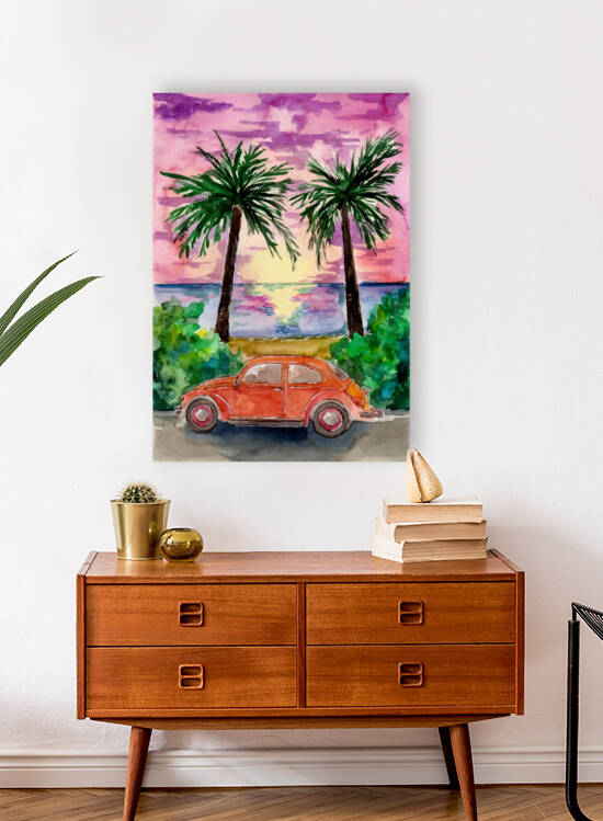 Vintage Car Beach Promenade by Sebastian Grafmann