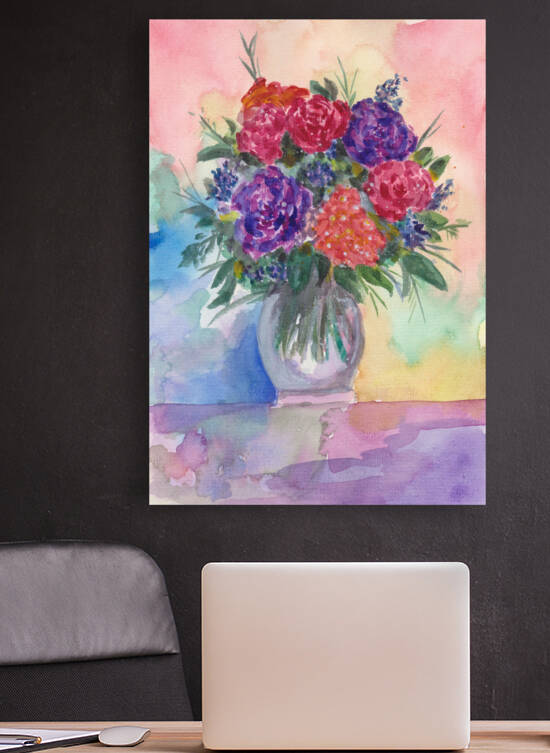 Red and Purple Roses in Vase by Sebastian Grafmann