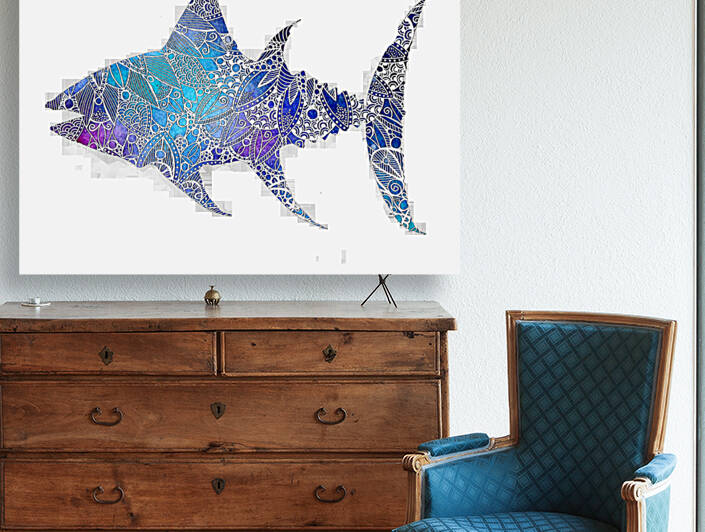 Mandala Space Tuna Fish by Sebastian Grafmann