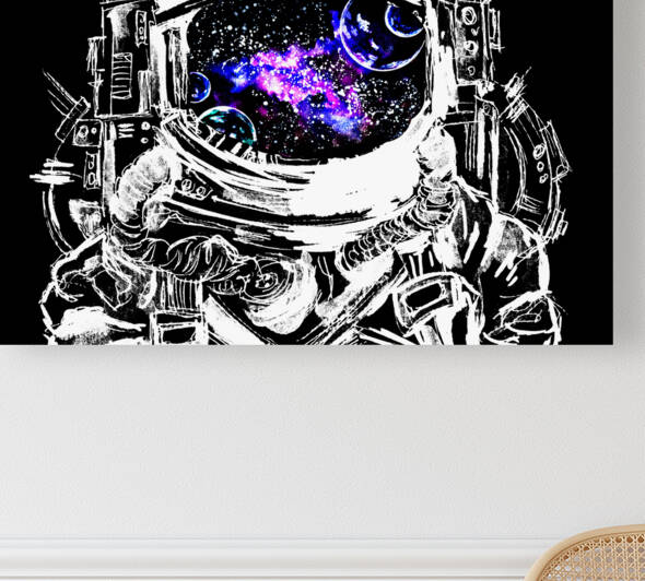 Traveling Astronaut Purple Galaxy Nebula by Sebastian Grafmann