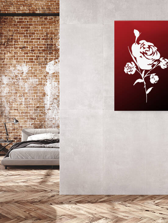 White Rose on Red by Sebastian Grafmann