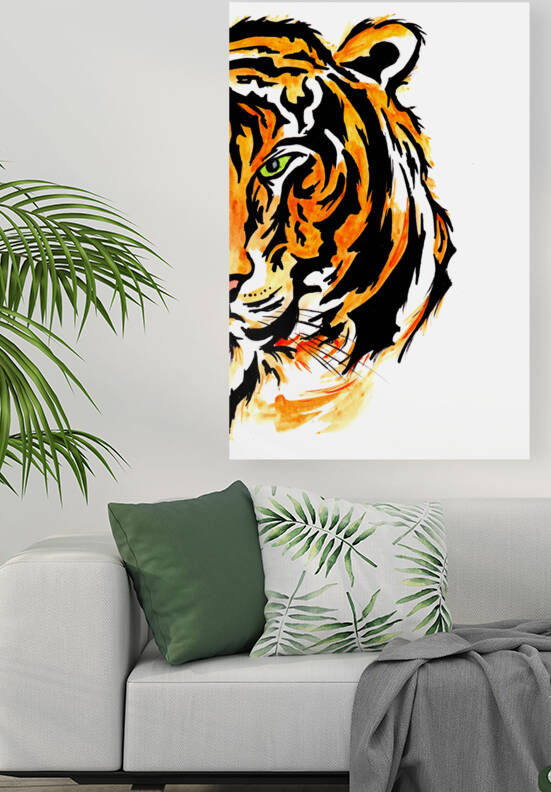 Tiger Half Face by Sebastian Grafmann
