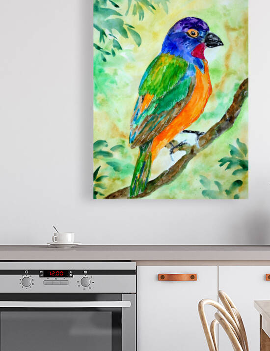 Colorful Painted Bunting Bird by Sebastian Grafmann