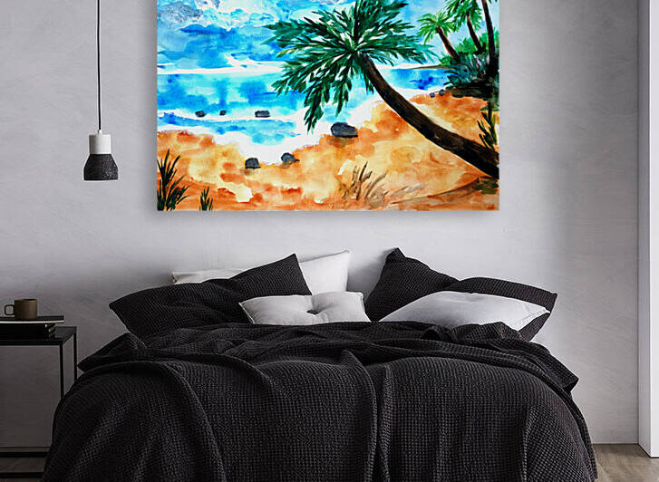 Sandy Beach and Palm Trees by Sebastian Grafmann
