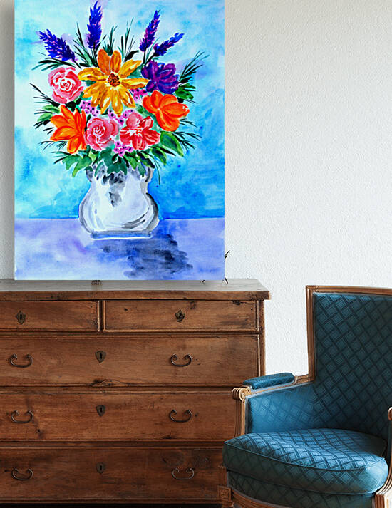 Colorful Flower Bouquet in Vase by Sebastian Grafmann