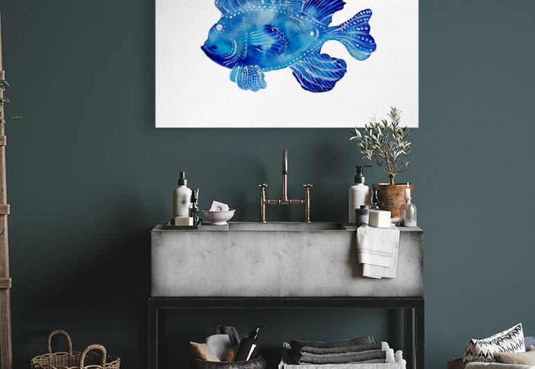 Blue Tribal Fish by Sebastian Grafmann