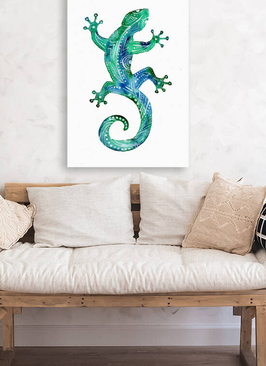 Turquoise Tribal  Gecko by Sebastian Grafmann