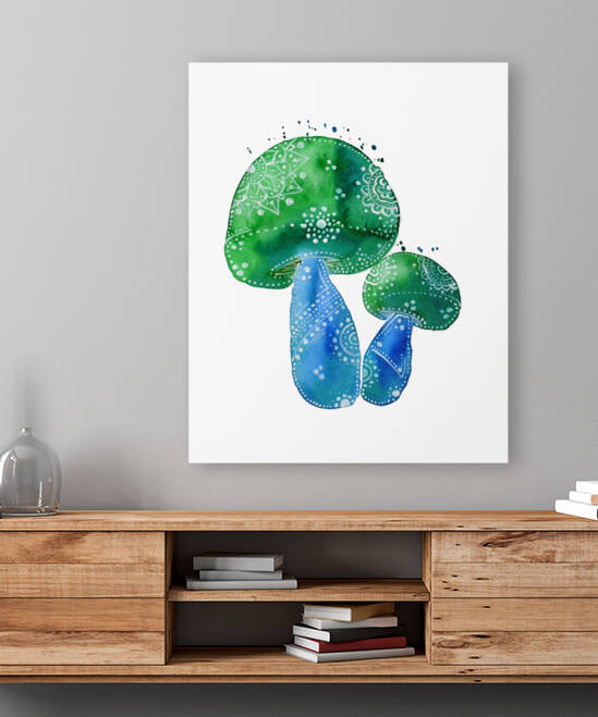 Blue and Green Primitive Mushrooms by Sebastian Grafmann