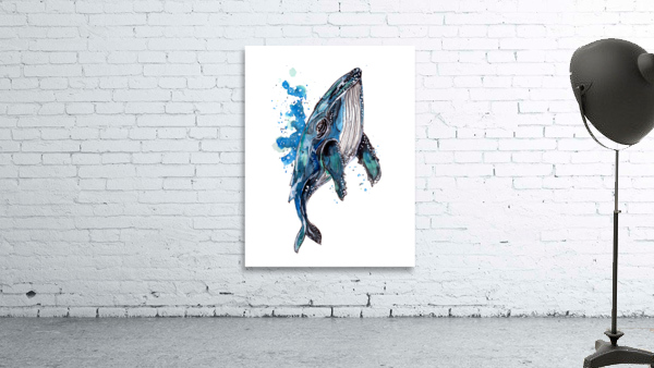 Blue Humpback Whale Wall Preview