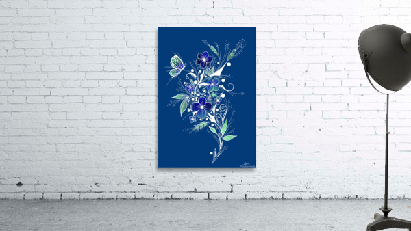 Flower Tattoo Blue Wall Preview