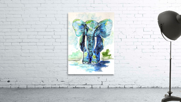 Chubby Blue Elephant Wall Preview