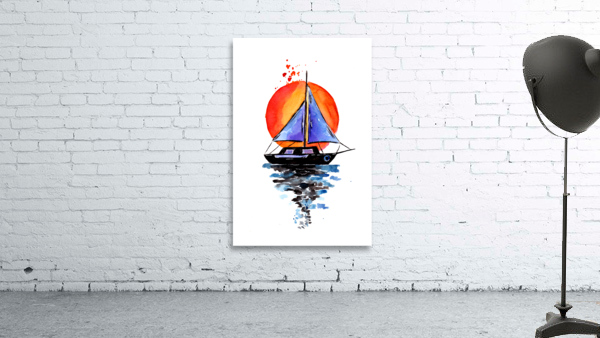 Purple Sails Boat Wall Preview