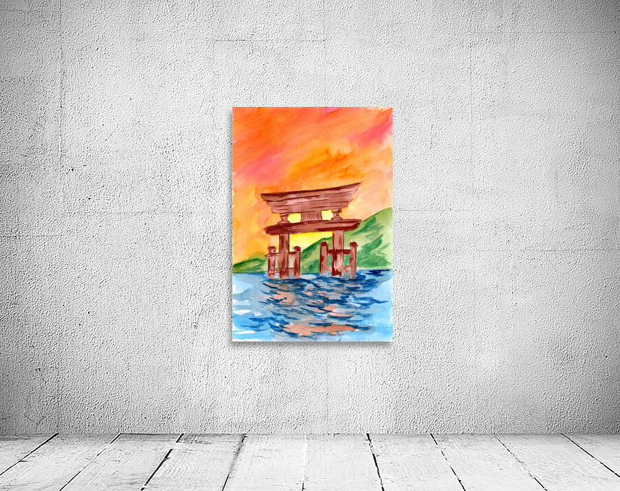 Wooden Temple Gate in between Elements Wall Preview