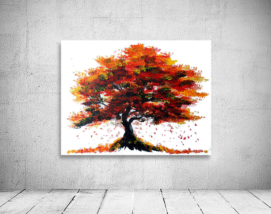 Red Autumn Tree Wall Preview