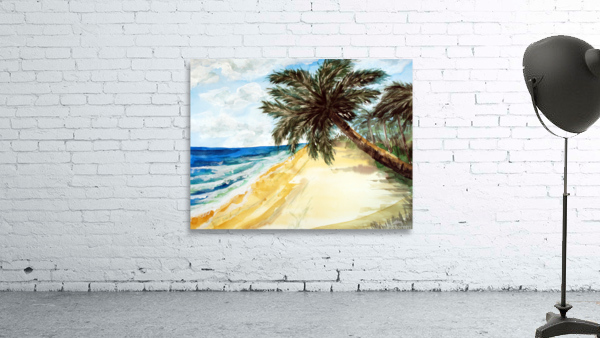 Beach with Palm Trees Wall Preview