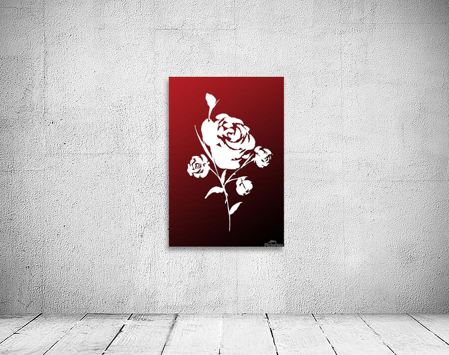 White Rose on Red Wall Preview