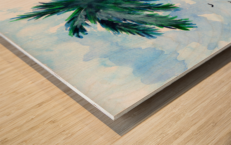 Palm Trees Beachside Wood print