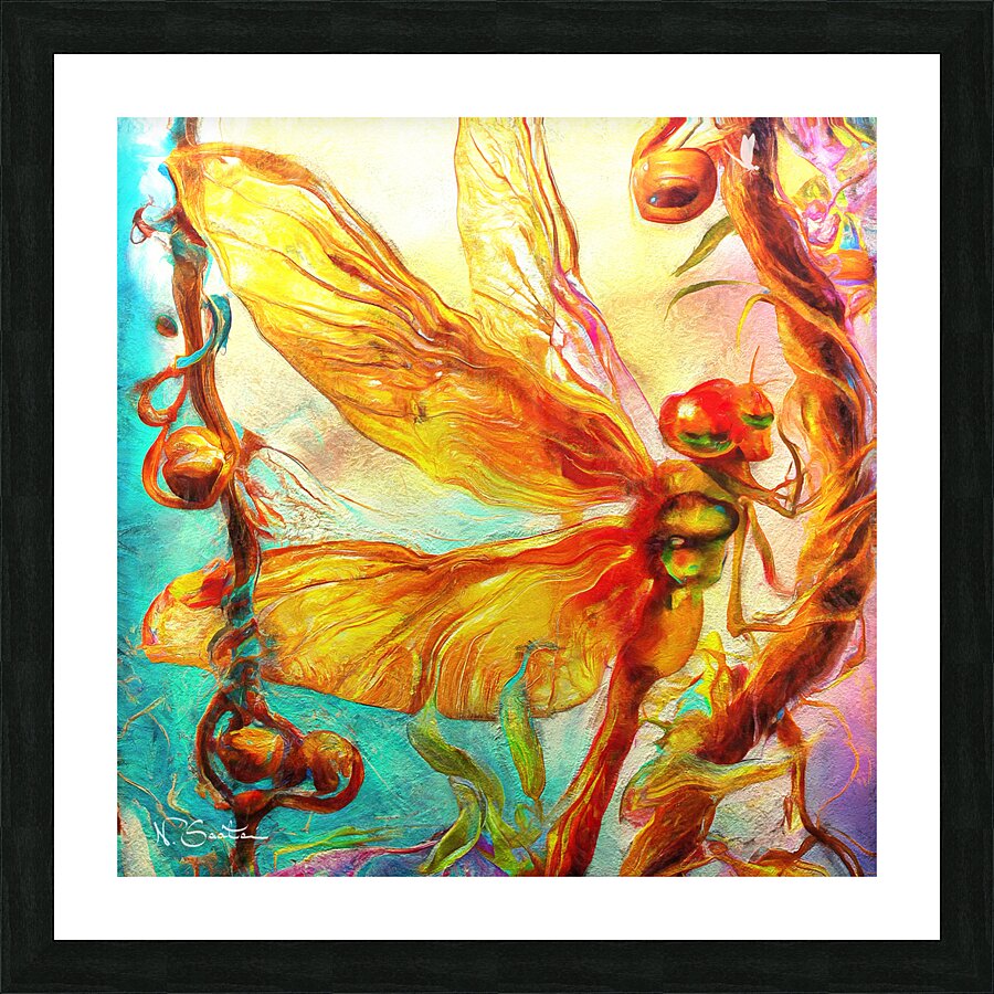 Dragonfly Spirit Animal Messenger Painting wall art decor by Nazan Saatci Art Impression et Cadre photo