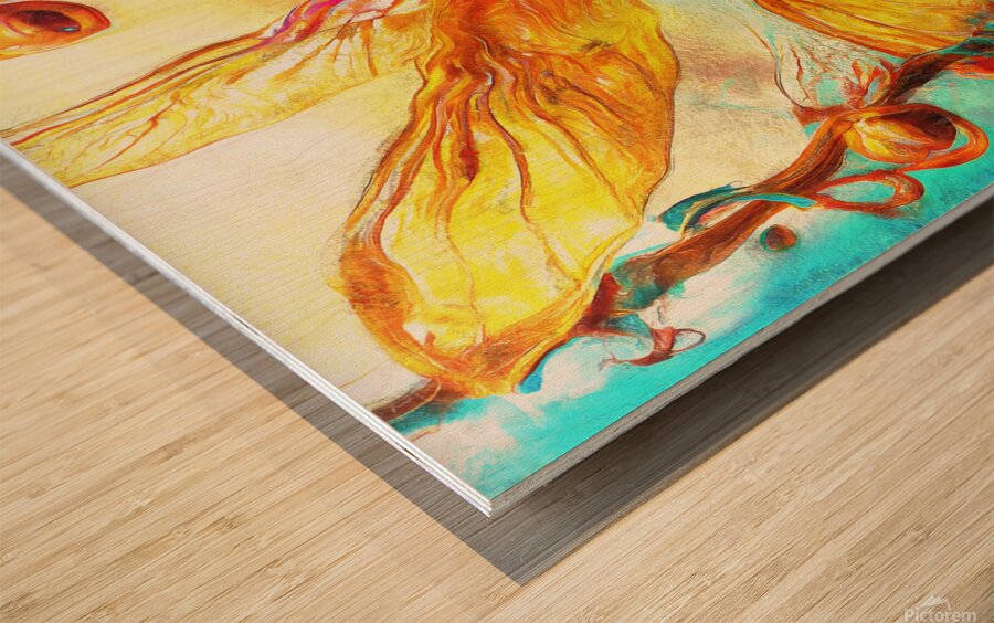 Dragonfly Spirit Animal Messenger Painting wall art decor by Nazan Saatci Art Impression sur bois