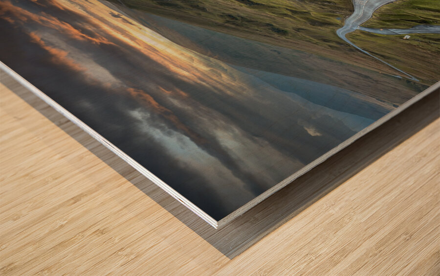 Aerial view of Cuckoo Bend Wood print