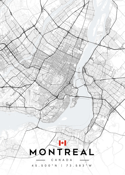 Montreal Light Edition | City Map Art Print Digital Download