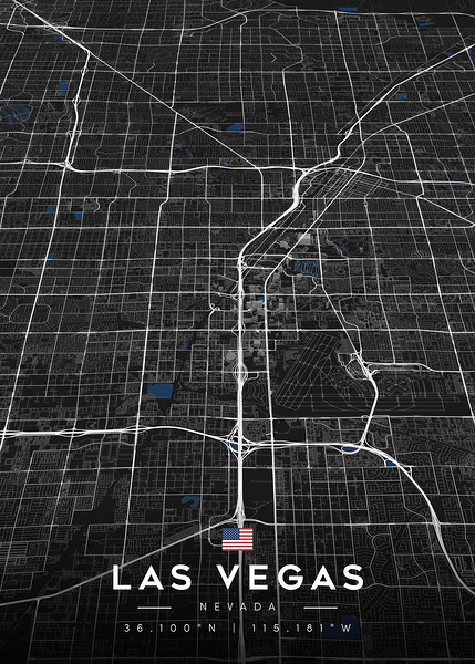 Las Vegas Nevada City Map Digital Download