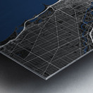 Chicago Minimalist City Map | Dark Edition  Metal print