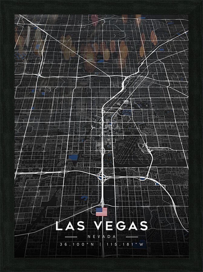Las Vegas Nevada City Map Picture Frame Printing