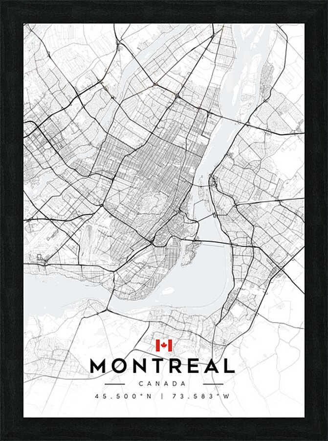 Montreal Light Edition | City Map Art Print Picture Frame Printing