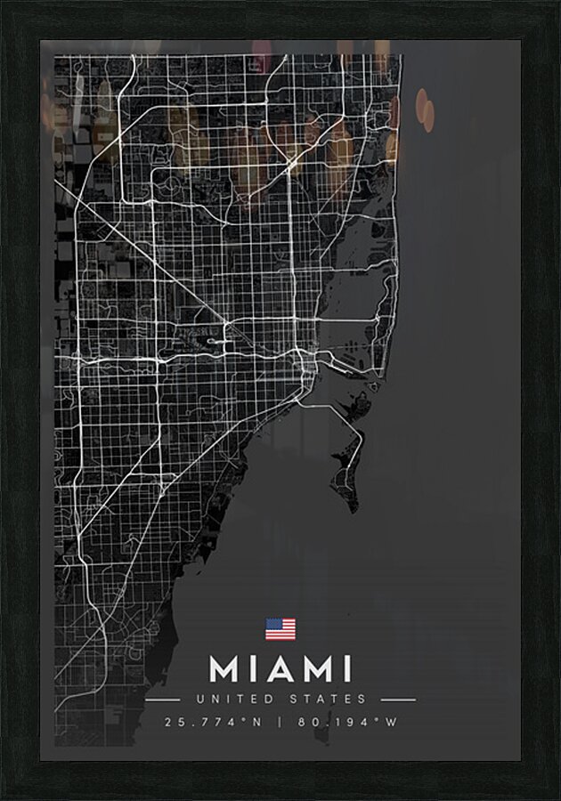Miami 34x50Inches 1 Picture Frame Printing