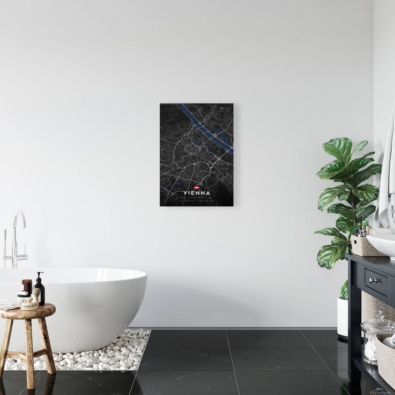 Vienna Austria City Map Metal Prints Reproduction