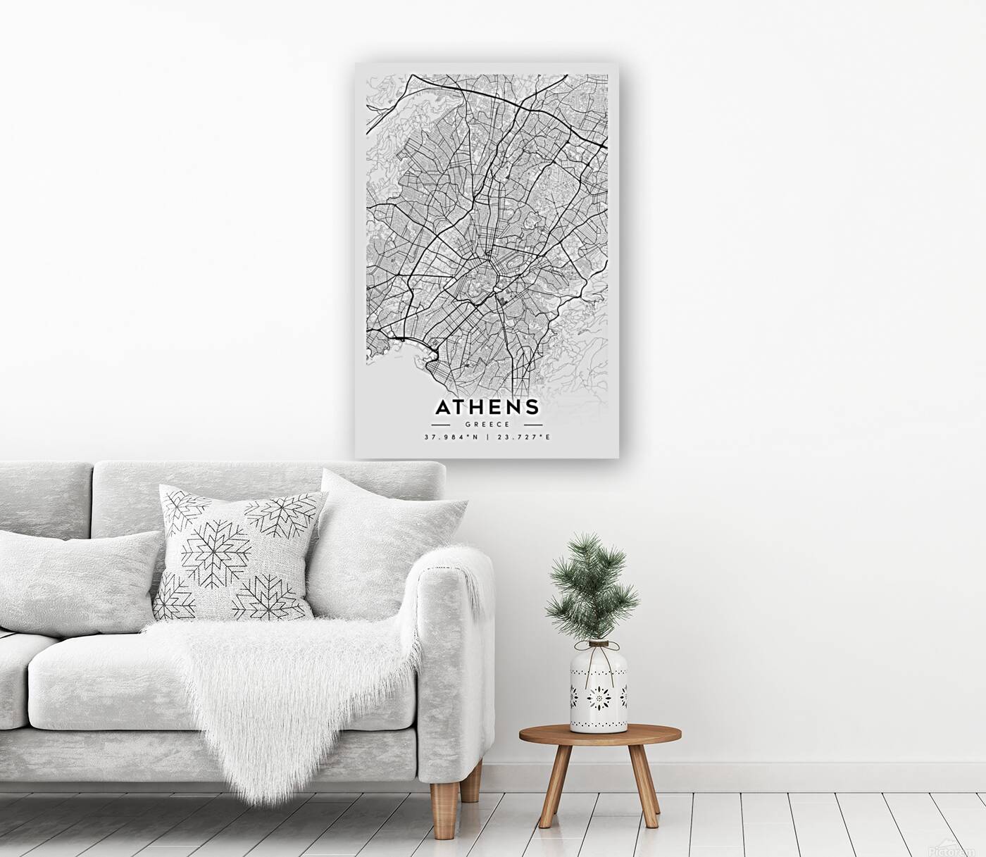 Athens Minimalist Map Art Print Reproduction
