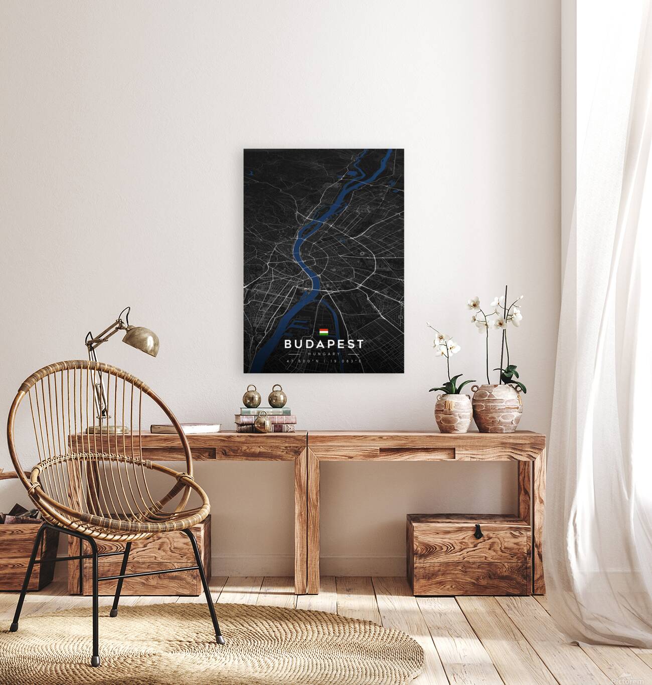 Budapest Dark Edition | City Map Art Print Reproduction