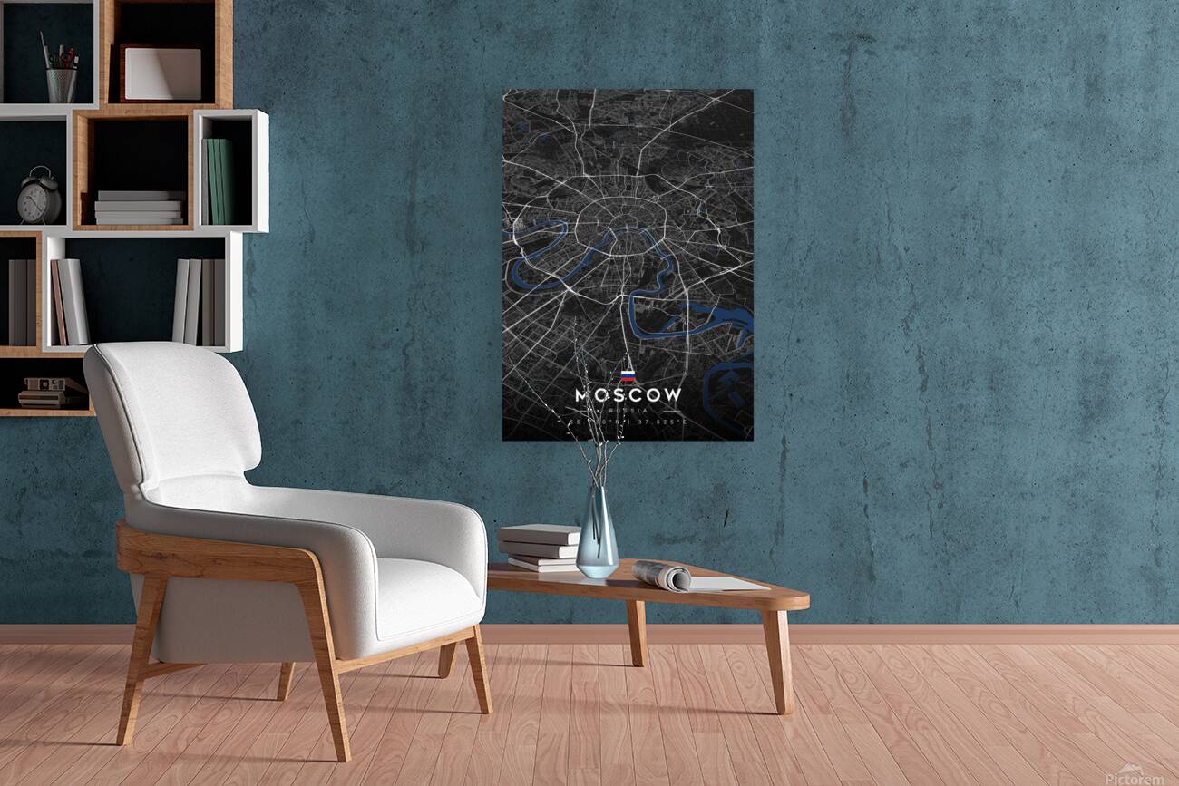 Moscow Russia City Map Art Reproduction