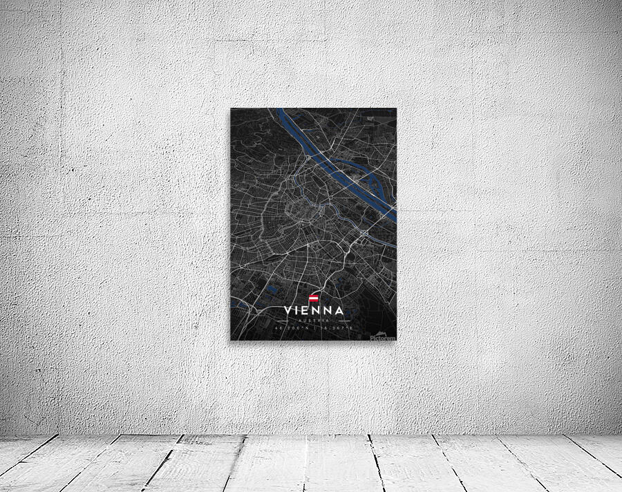 Vienna Austria City Map Metal Prints Wall Preview