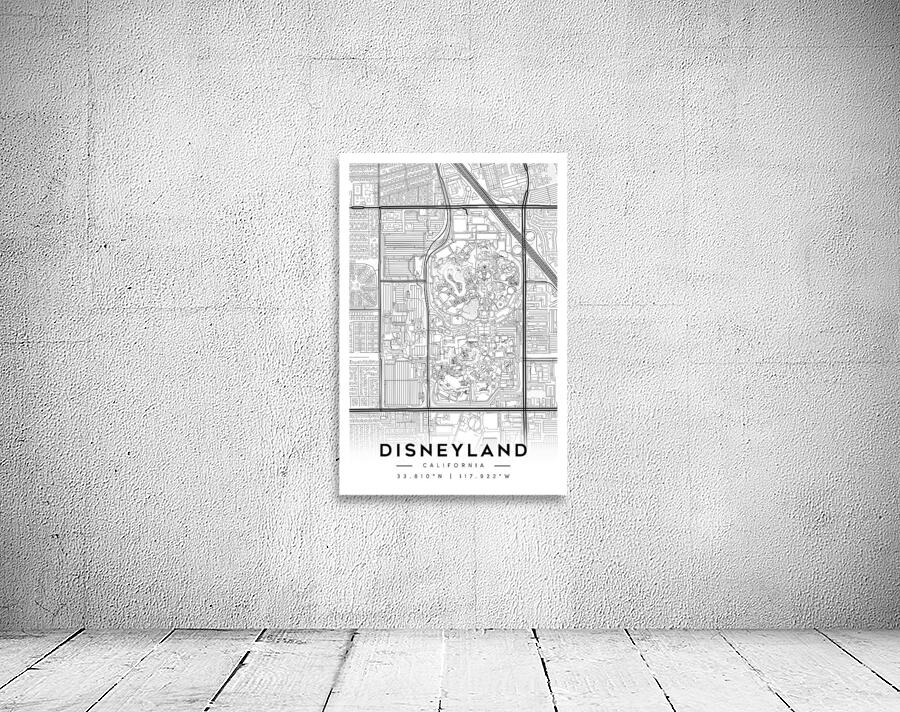 Disneyland California Minimalist Map Print  Wall Preview